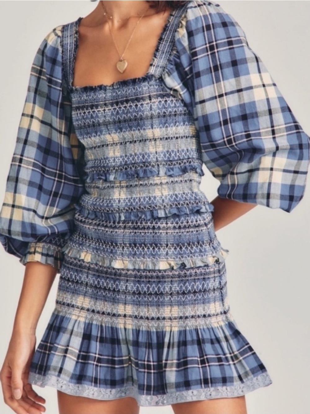 LoveShackFancy Stanley Plaid Mini Dress